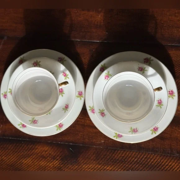 Vintage Spring Rose Teacup + Saucer • 6 pieces - Picture 3 of 11